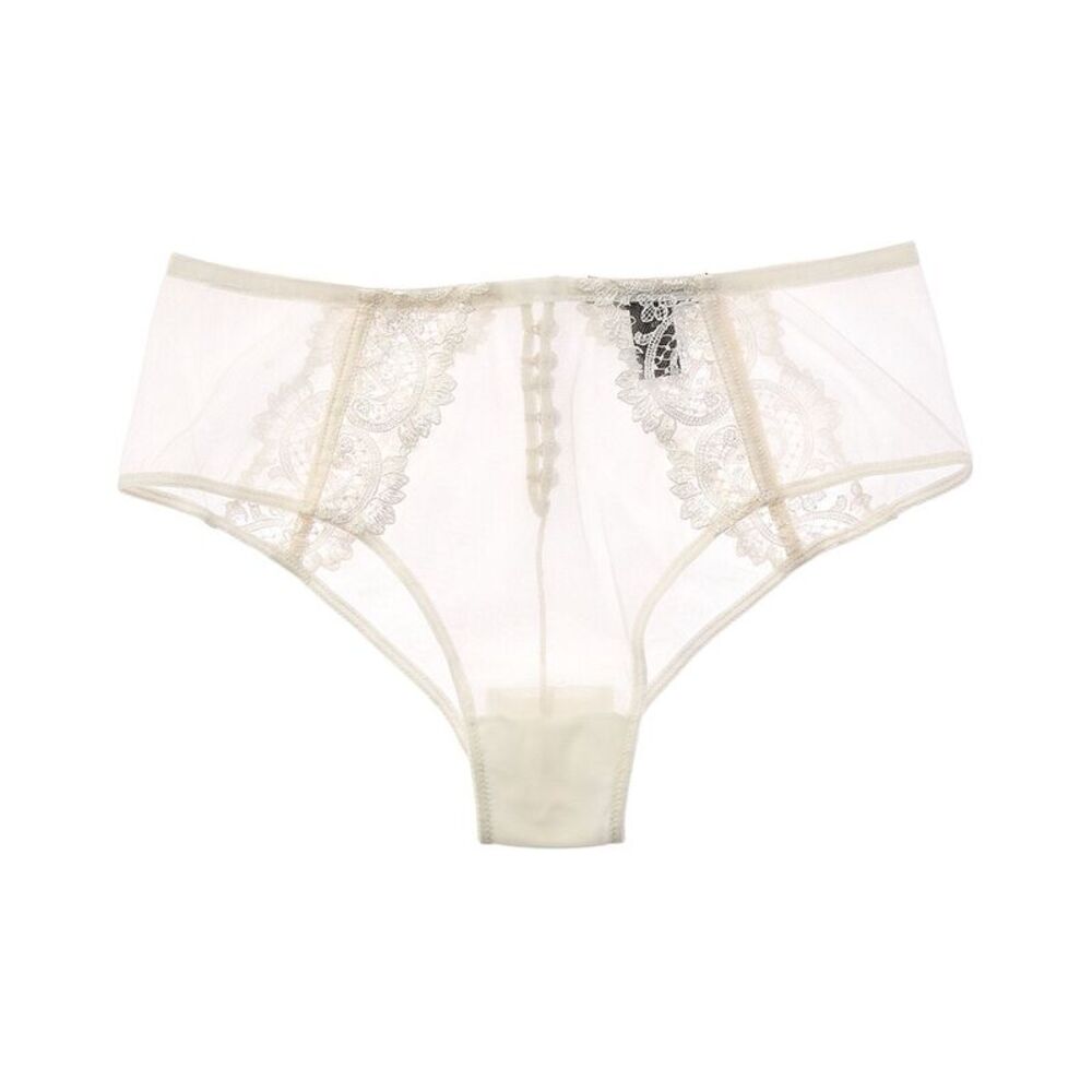 Kiki De Montparnasse Womens Juliette High-Waist Silk-Trim Panty, White